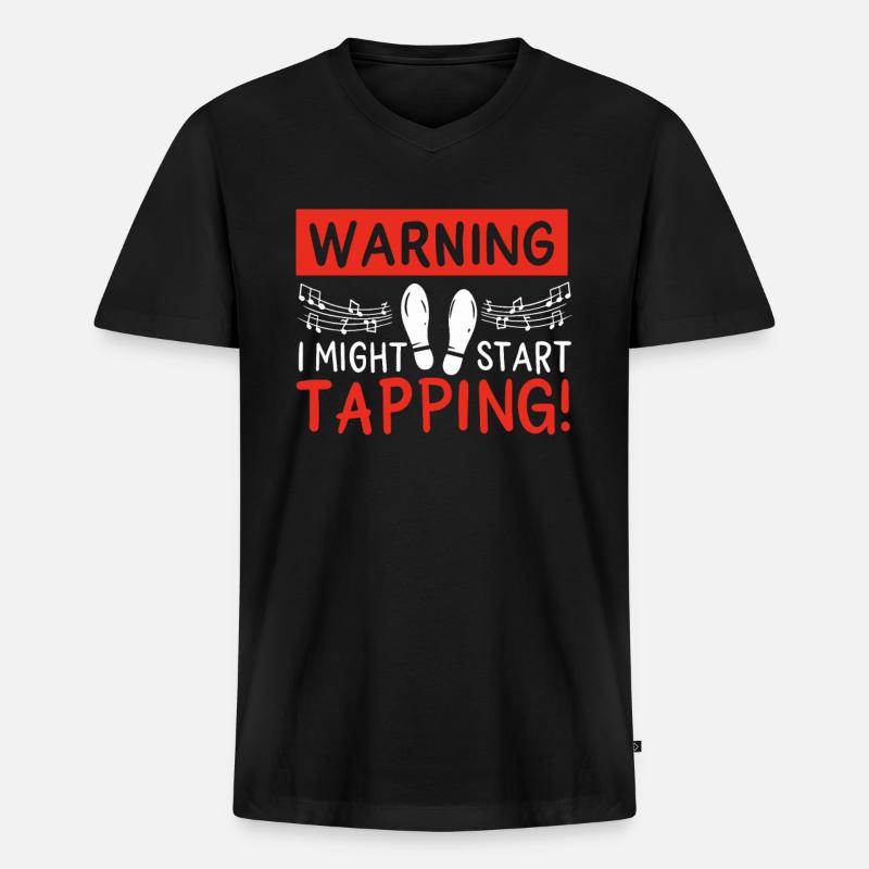 Stepptanz Steppen Stepptänzer - Männer Premium Bio T-Shirt mit V-Ausschnitt - Schwarz