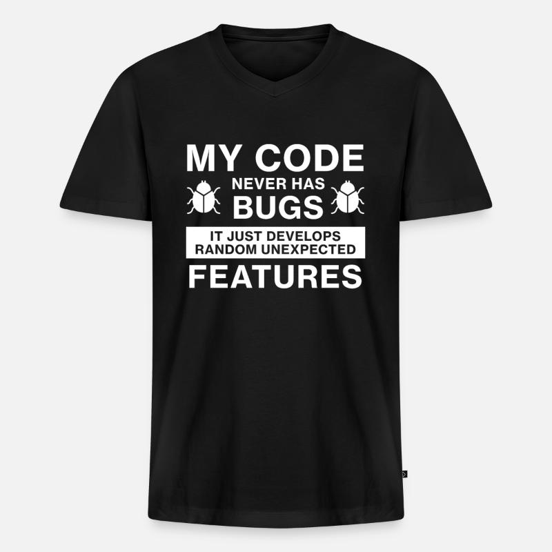 Programmierer Coder Coding - T-shirt encolure en V Premium bio Homme - noir