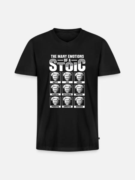 Stoïcijnse filosoof Marcus Aurelius Stoïcijns - Mannen Premium Bio T-shirt met V-hals - zwart