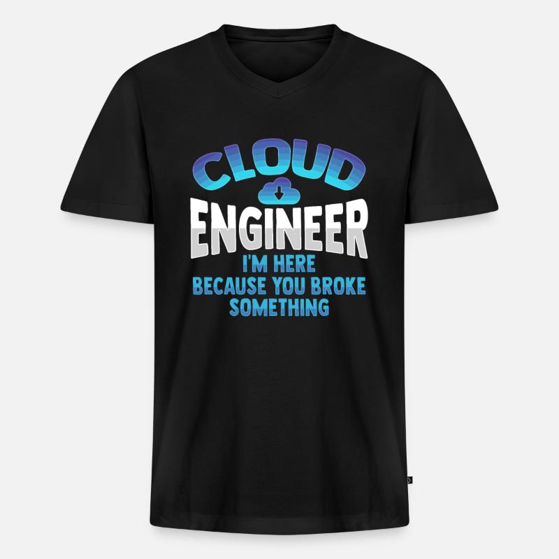 Cloud-Administrator Cloud-Devops - Männer Premium Bio T-Shirt mit V-Ausschnitt - Schwarz