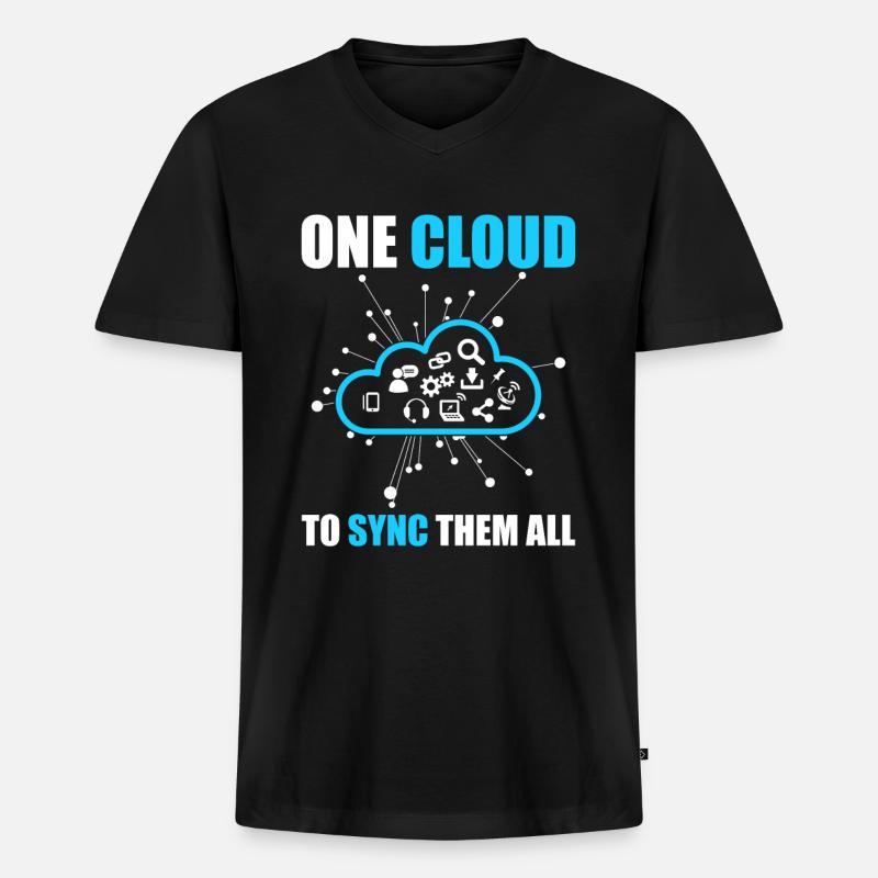 Administrateur Cloud Devops - T-shirt encolure en V Premium bio Homme - noir
