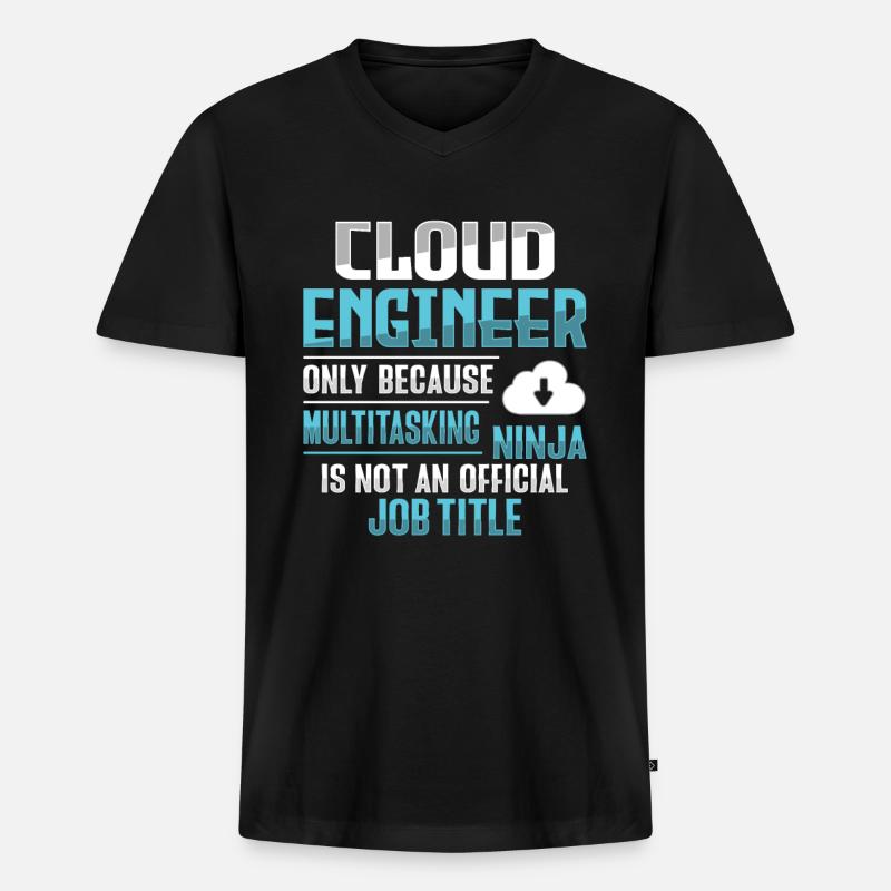 Cloud-Administrator Cloud-Devops - Männer Premium Bio T-Shirt mit V-Ausschnitt - Schwarz