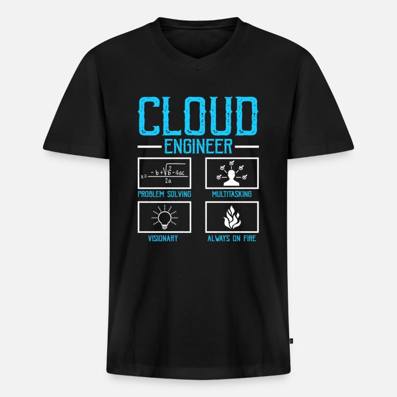 Cloud-Administrator Cloud-Devops - Männer Premium Bio T-Shirt mit V-Ausschnitt - Schwarz