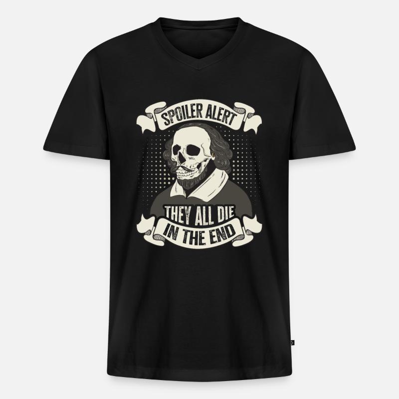 William Shakespeare - Männer Premium Bio T-Shirt mit V-Ausschnitt - Schwarz