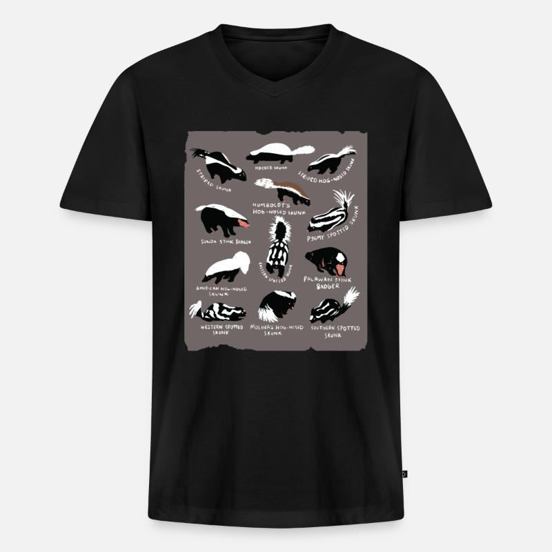 Stinktier - Männer Premium Bio T-Shirt mit V-Ausschnitt - Schwarz