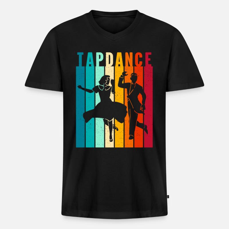 Stepptänzer Stepptanzschuhe Stepptanzlehrer - Männer Premium Bio T-Shirt mit V-Ausschnitt - Schwarz