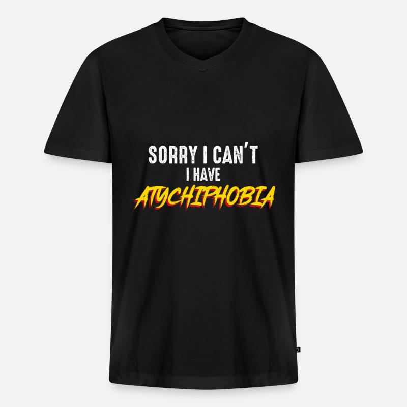 Atychiphobie Graphique Atychiphobie Conscience - T-shirt encolure en V Premium bio Homme - noir