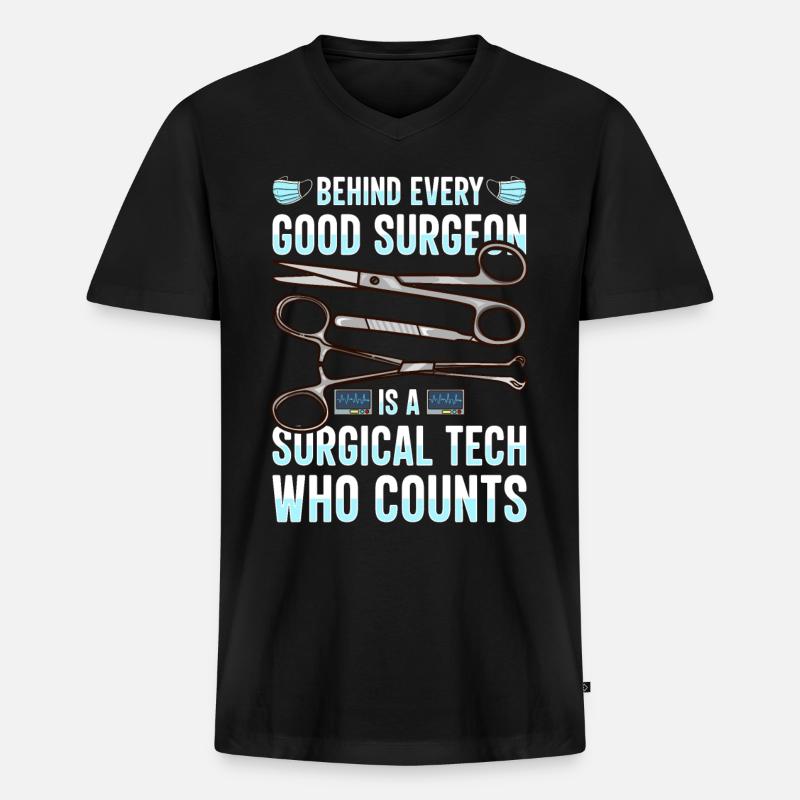 Scrub Tech OP-Techniker Chirurgischer Technologe - Männer Premium Bio T-Shirt mit V-Ausschnitt - Schwarz