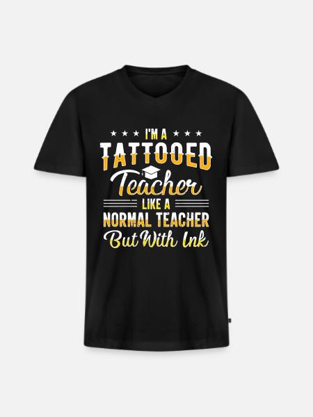 Enseignant Enseignant Éducateur Professeur - T-shirt encolure en V Premium bio Homme - noir