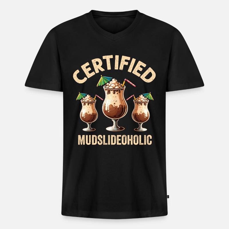 Mudslide Cocktail - Männer Premium Bio T-Shirt mit V-Ausschnitt - Schwarz
