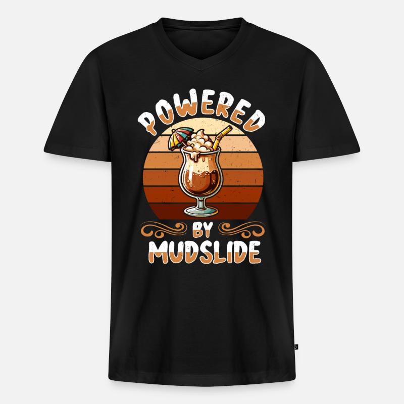 Mudslide Cocktail - Männer Premium Bio T-Shirt mit V-Ausschnitt - Schwarz