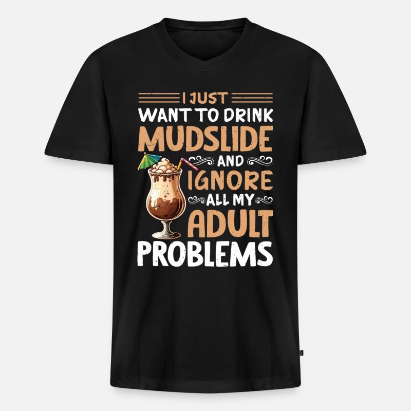 Mudslide Cocktail - Männer Premium Bio T-Shirt mit V-Ausschnitt - Schwarz