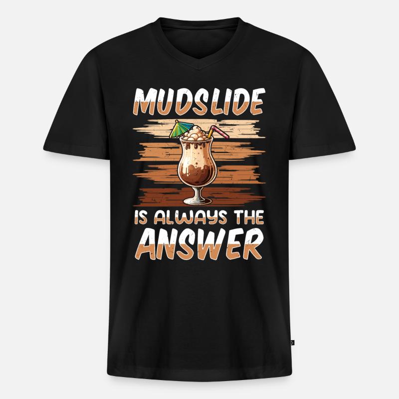 Mudslide Cocktail - Männer Premium Bio T-Shirt mit V-Ausschnitt - Schwarz