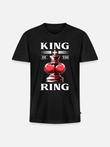 Boxe d’échecs - T-shirt encolure en V Premium bio Homme - noir