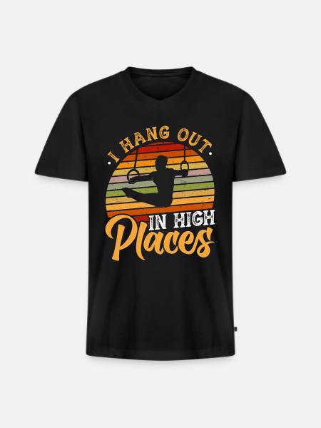 Ring Gymnastics Gymnastics - Men's Premium Organic T-shirt with V-neck - black