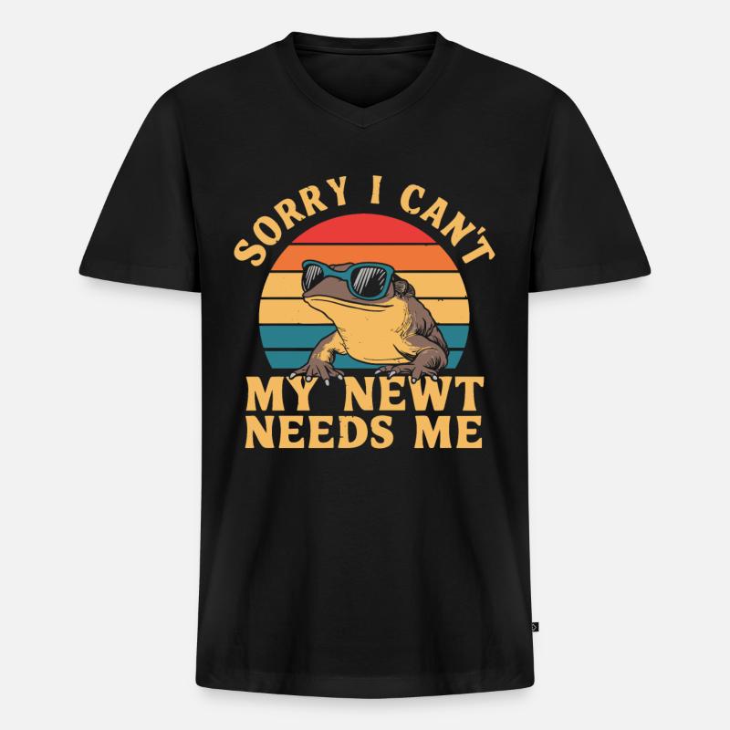 Witziger Molch Spruch - Männer Premium Bio T-Shirt mit V-Ausschnitt - Schwarz