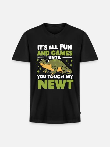 Witziger Molch Spruch - Männer Premium Bio T-Shirt mit V-Ausschnitt - Schwarz