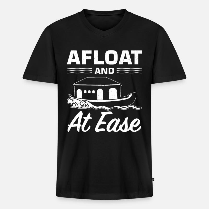 Witziger Hausboot Spruch - Männer Premium Bio T-Shirt mit V-Ausschnitt - Schwarz
