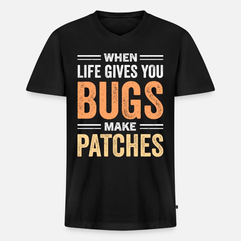 Informatik Informatiker - Männer Premium Bio T-Shirt mit V-Ausschnitt - Schwarz