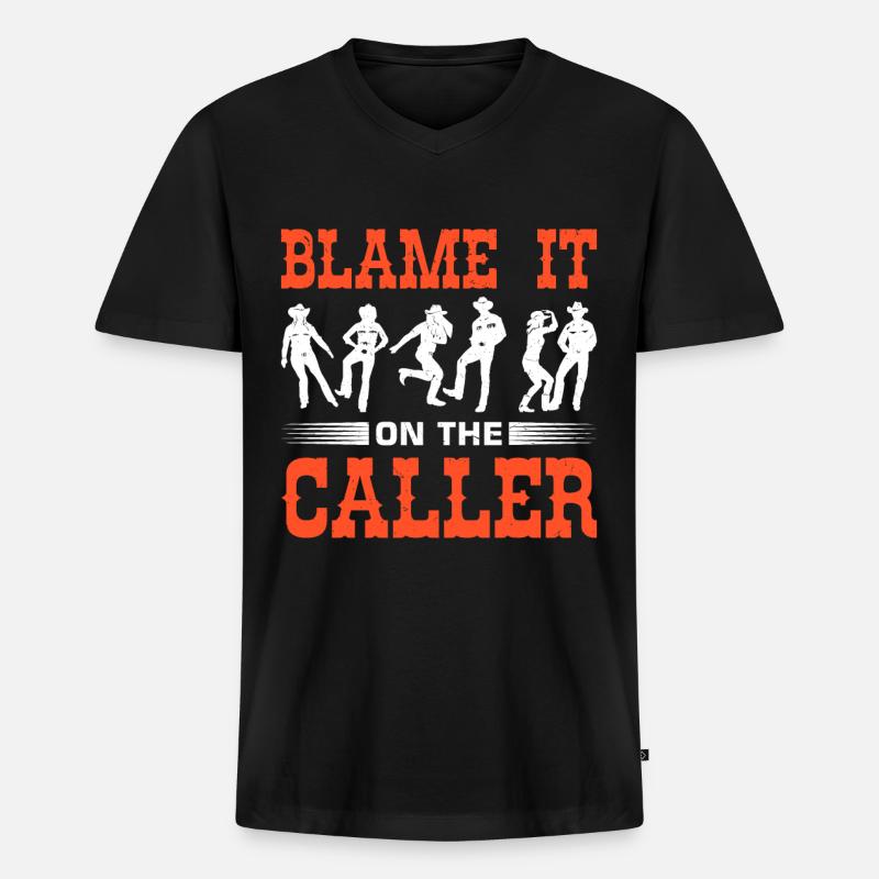 Witziger Square Dance Spruch - Männer Premium Bio T-Shirt mit V-Ausschnitt - Schwarz