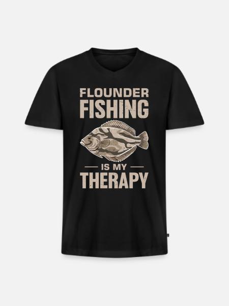Flounder Fisherman Saying - Men's Premium Organic T-shirt with V-neck - black