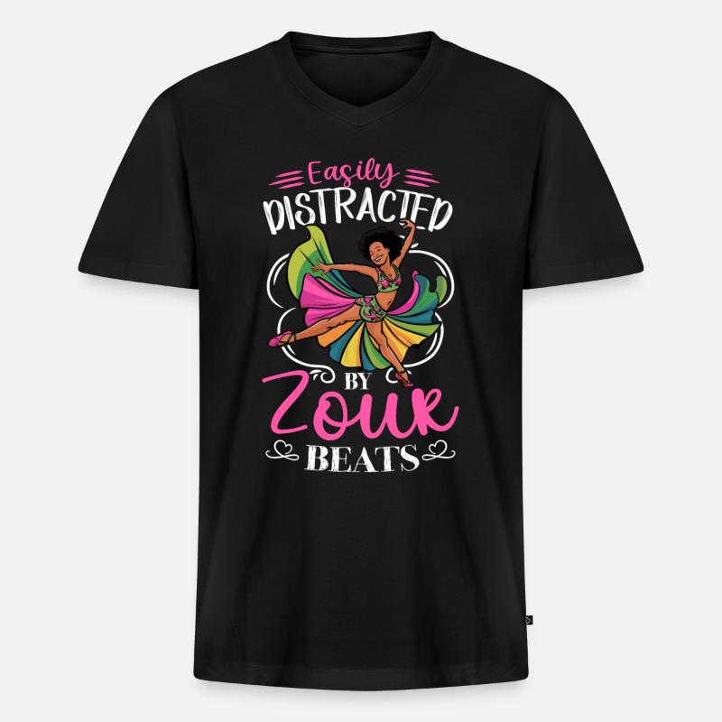 Witziger Zouk Tänzer Spruch - Männer Premium Bio T-Shirt mit V-Ausschnitt - Schwarz