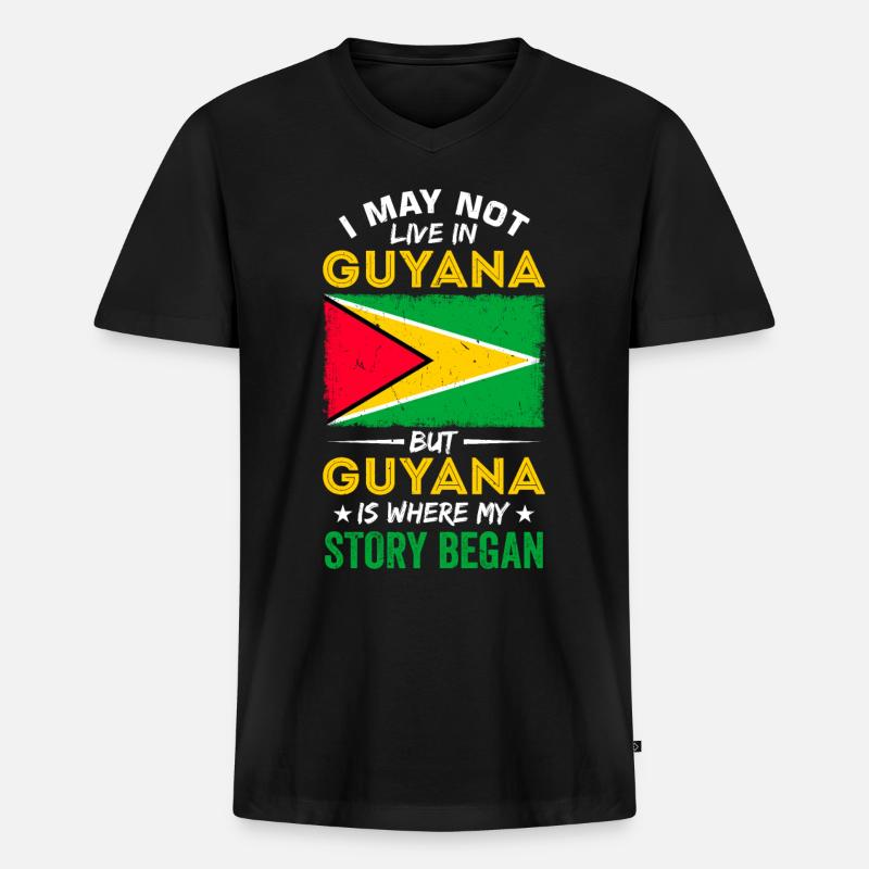 Stolzer Guyanese - Männer Premium Bio T-Shirt mit V-Ausschnitt - Schwarz