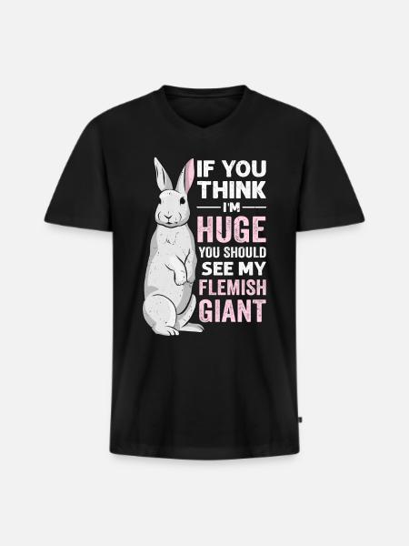 Lapin géant flamand Lapin Lapin - T-shirt encolure en V Premium bio Homme - noir