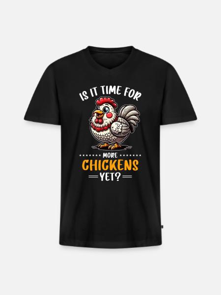 Chicken Chickens - Men's Premium Organic T-shirt with V-neck - black