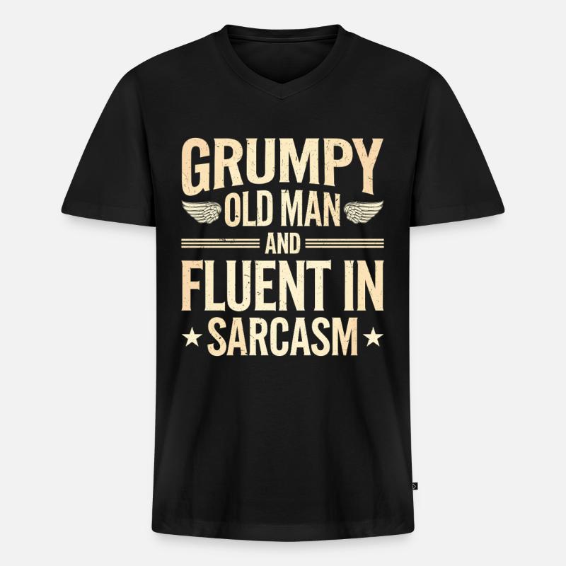 Grumpy Old Man Grumpy - Men's Premium Organic T-shirt with V-neck - black