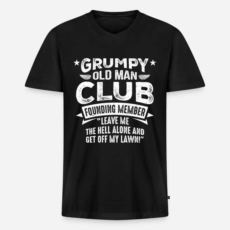 Grumpy Old Man Grumpy - Men's Premium Organic T-shirt with V-neck - black