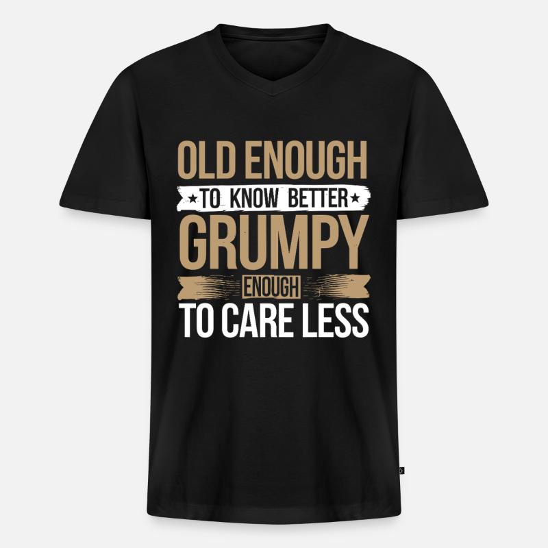 Grumpy Old Man Grumpy - Men's Premium Organic T-shirt with V-neck - black