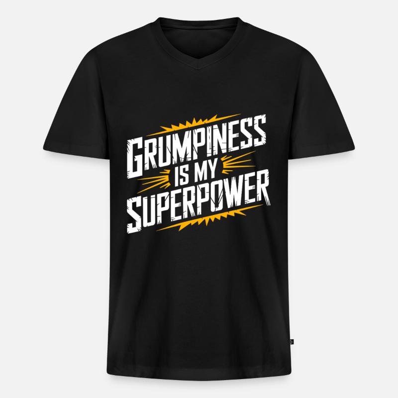 Grumpy Old Man Grumpy - Men's Premium Organic T-shirt with V-neck - black