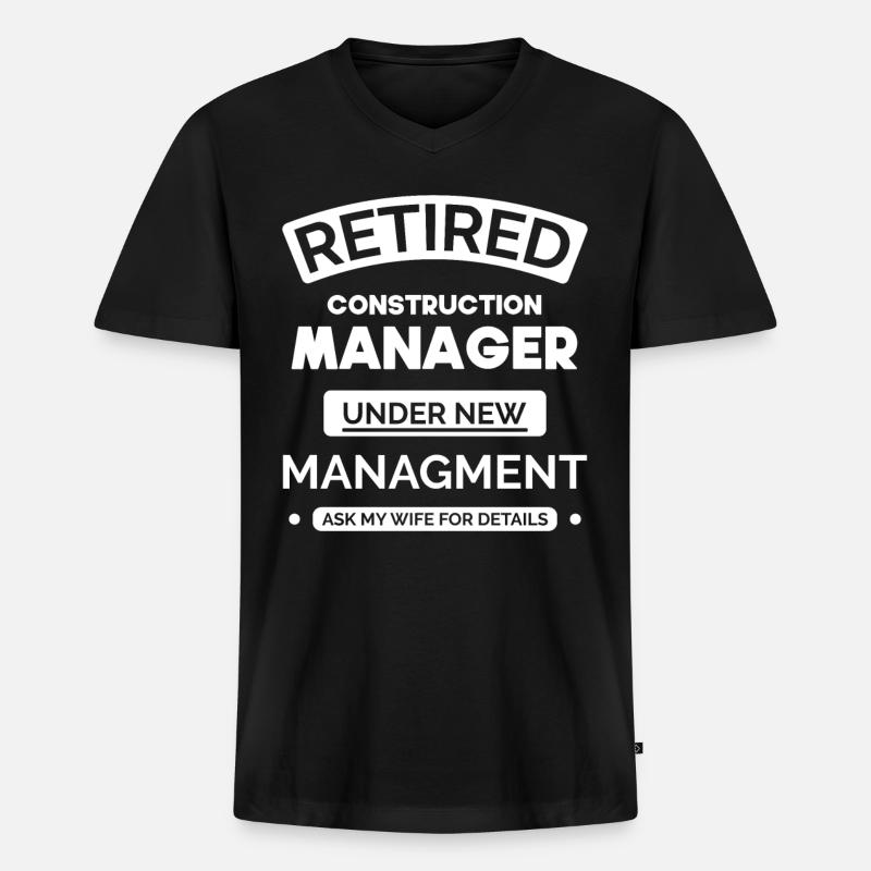 Bauleiter im Ruhestand - Männer Premium Bio T-Shirt mit V-Ausschnitt - Schwarz