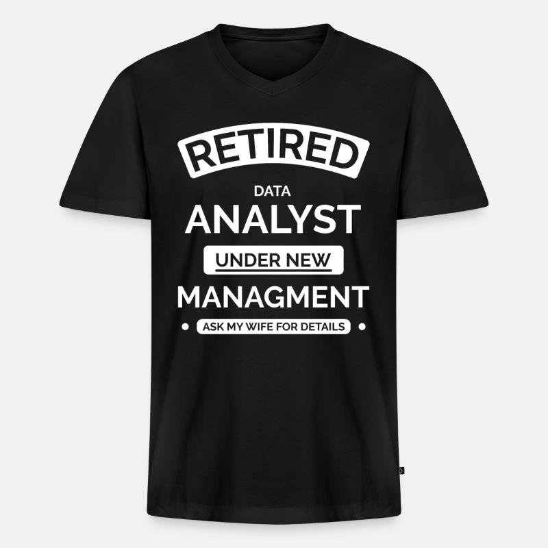 Datenanalyst im Ruhestand - Männer Premium Bio T-Shirt mit V-Ausschnitt - Schwarz
