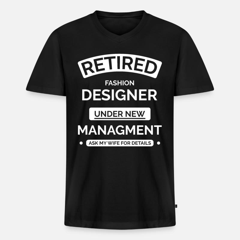 Modedesigner im Ruhestand - Männer Premium Bio T-Shirt mit V-Ausschnitt - Schwarz