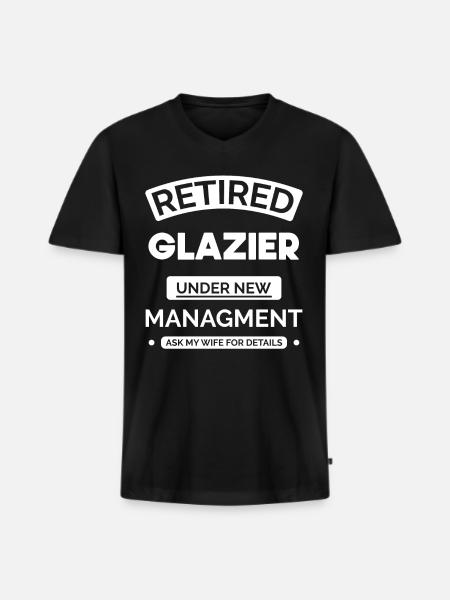 Retired glazier - Men's Premium Organic T-shirt with V-neck - black
