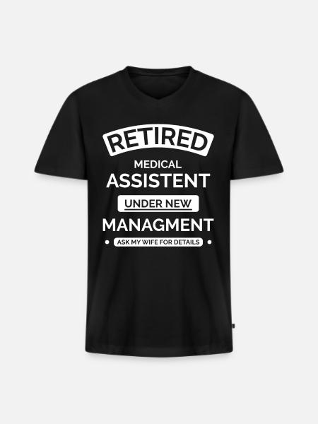 Retired Medical Assistant - Men's Premium Organic T-shirt with V-neck - black