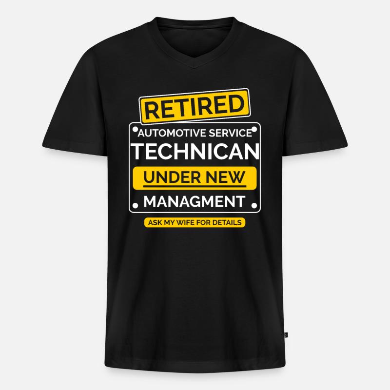 Auto Techniker Ruhestand - Männer Premium Bio T-Shirt mit V-Ausschnitt - Schwarz