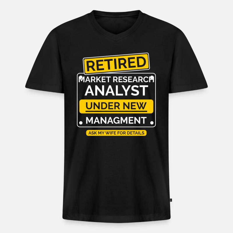 Marktanalyst Ruhestand Rente - Männer Premium Bio T-Shirt mit V-Ausschnitt - Schwarz