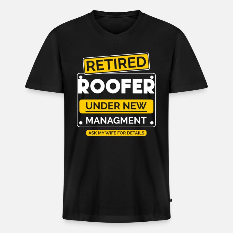 Dachdecker Ruhestand - Männer Premium Bio T-Shirt mit V-Ausschnitt - Schwarz