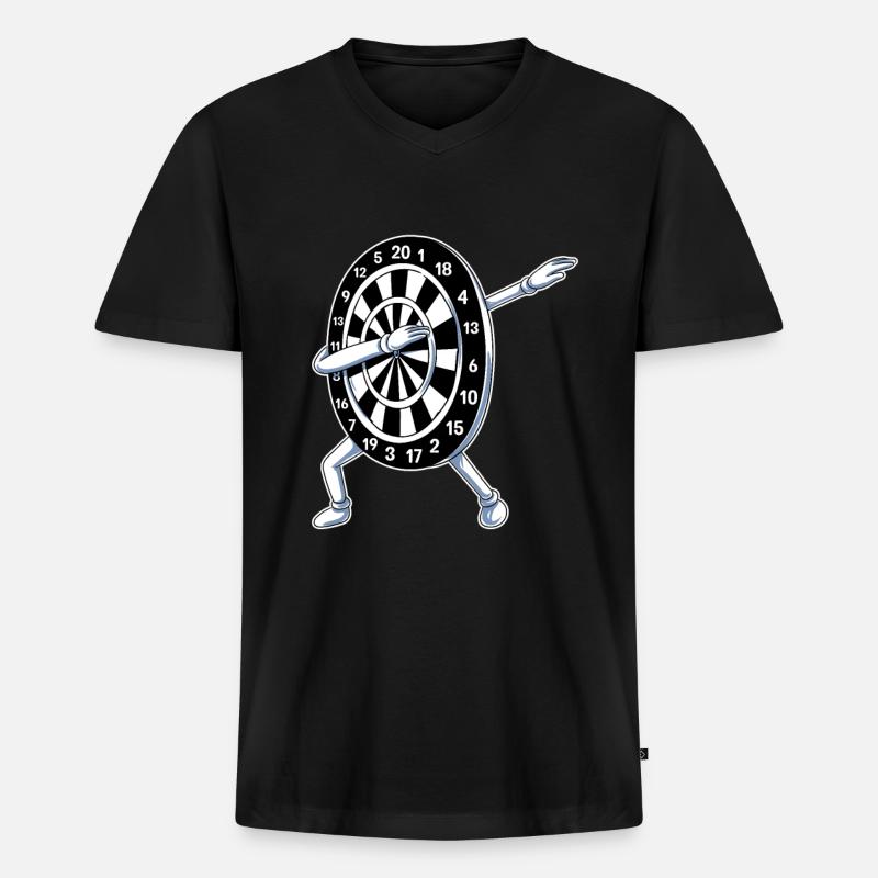 Dart Dartscheibe - Männer Premium Bio T-Shirt mit V-Ausschnitt - Schwarz