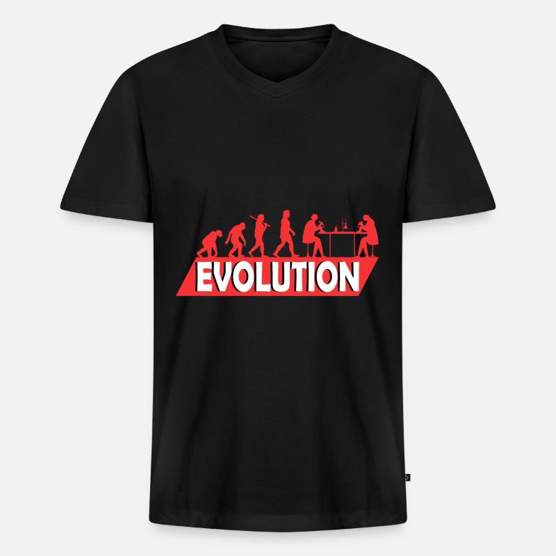 Biologie Biologin Studium Studentin Evolution - Männer Premium Bio T-Shirt mit V-Ausschnitt - Schwarz