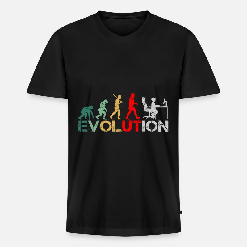 Computer Nerd Programmierer Evolution witzige - Männer Premium Bio T-Shirt mit V-Ausschnitt - Schwarz