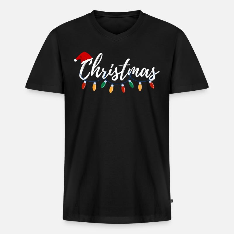 Weihnachtsgeschenk - Männer Premium Bio T-Shirt mit V-Ausschnitt - Schwarz