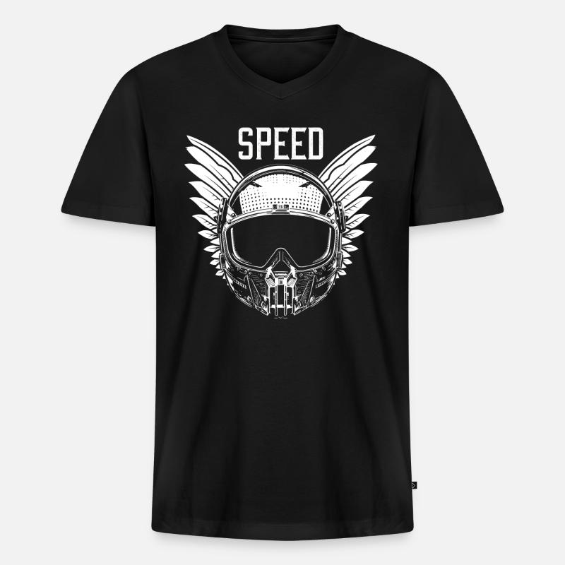 Speed - Männer Premium Bio T-Shirt mit V-Ausschnitt - Schwarz