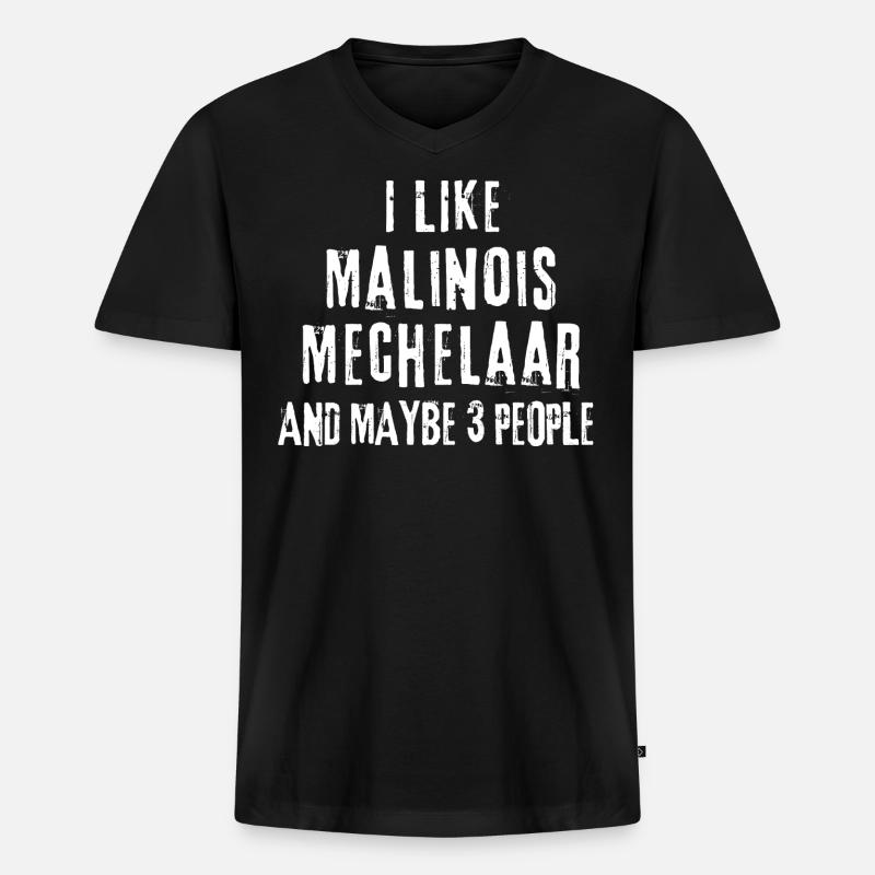 Malinois Mechelaar - Männer Premium Bio T-Shirt mit V-Ausschnitt - Schwarz