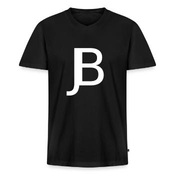 JB - Men's Premium Organic T-shirt with V-neck - black - Front - Nico (187cm)