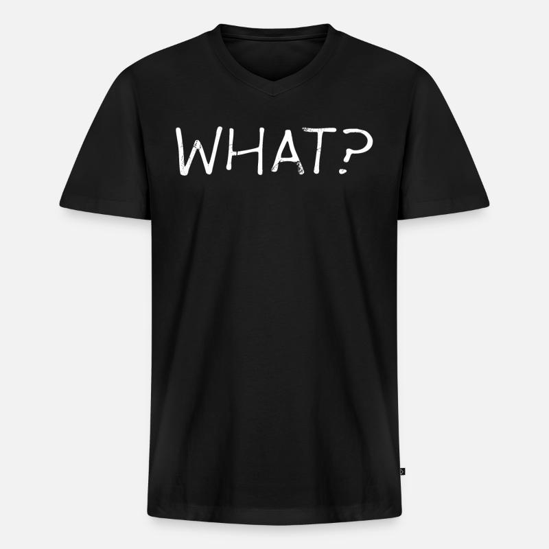 Fragezeichen - Männer Premium Bio T-Shirt mit V-Ausschnitt - Schwarz