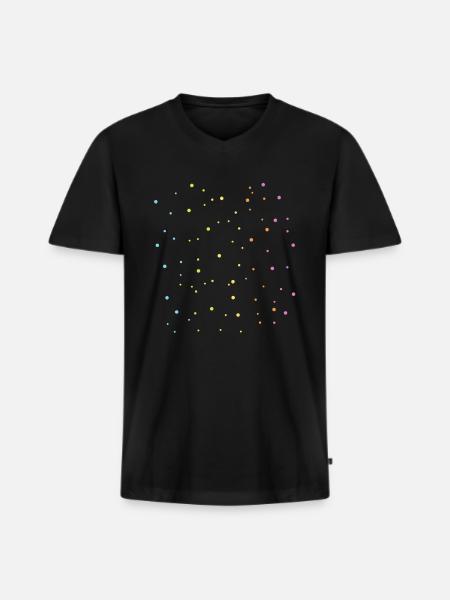 Regenbogen Punkte Muster Geschenkidee - Männer Premium Bio T-Shirt mit V-Ausschnitt - Schwarz